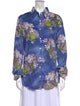 Samantha Sung Floral Print Long Sleeve Button-Up Top