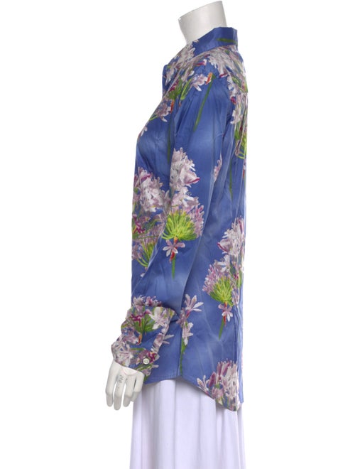 Samantha Sung Floral Print Long Sleeve Button-Up Top