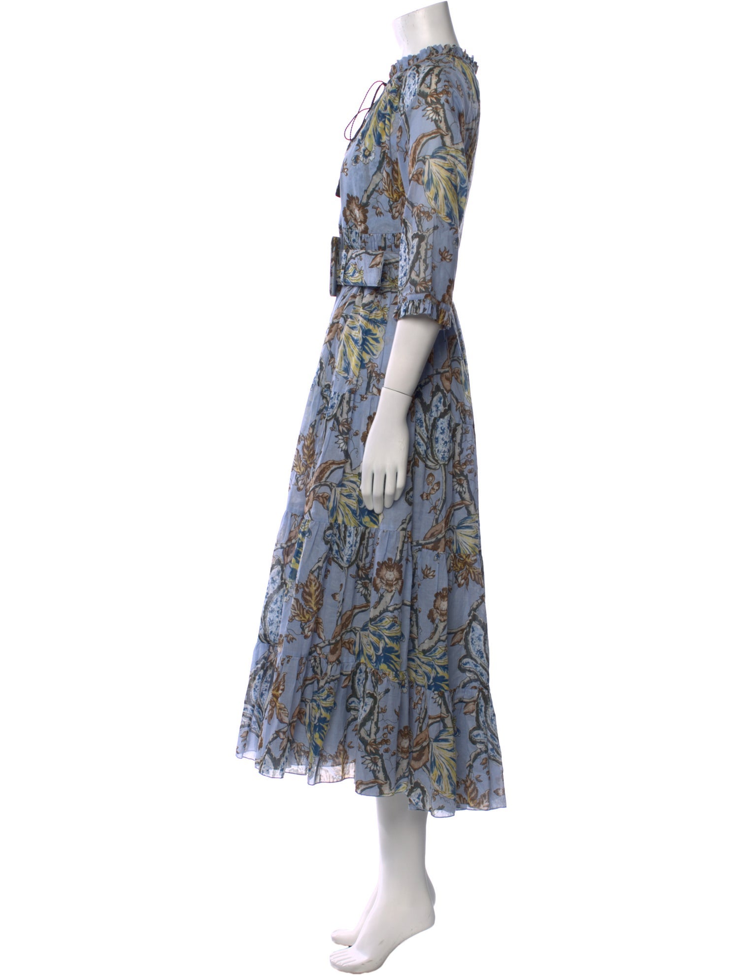 ドレス Original paisley pattern dress Paisley Print V-Neck Maxi Dress