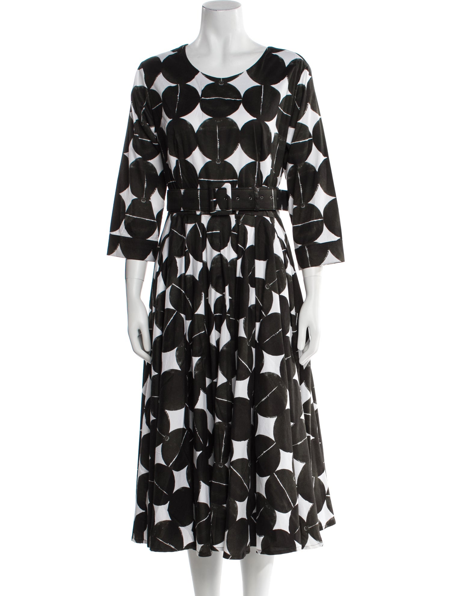 Samantha Sung Polka Dot Print Midi Length Dress