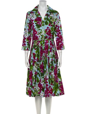 Samantha Sung Floral Print Midi Length Dress