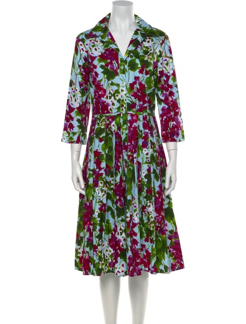 Samantha Sung Floral Print Midi Length Dress