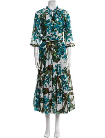 Samantha Sung Floral Print Long Dress