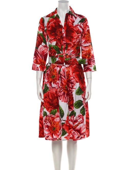 Samantha Sung Floral Print Midi Length Dress