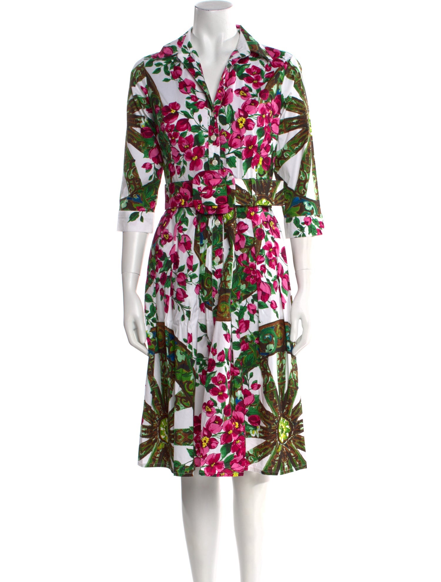 Samantha Sung Floral Print Knee-Length Dress