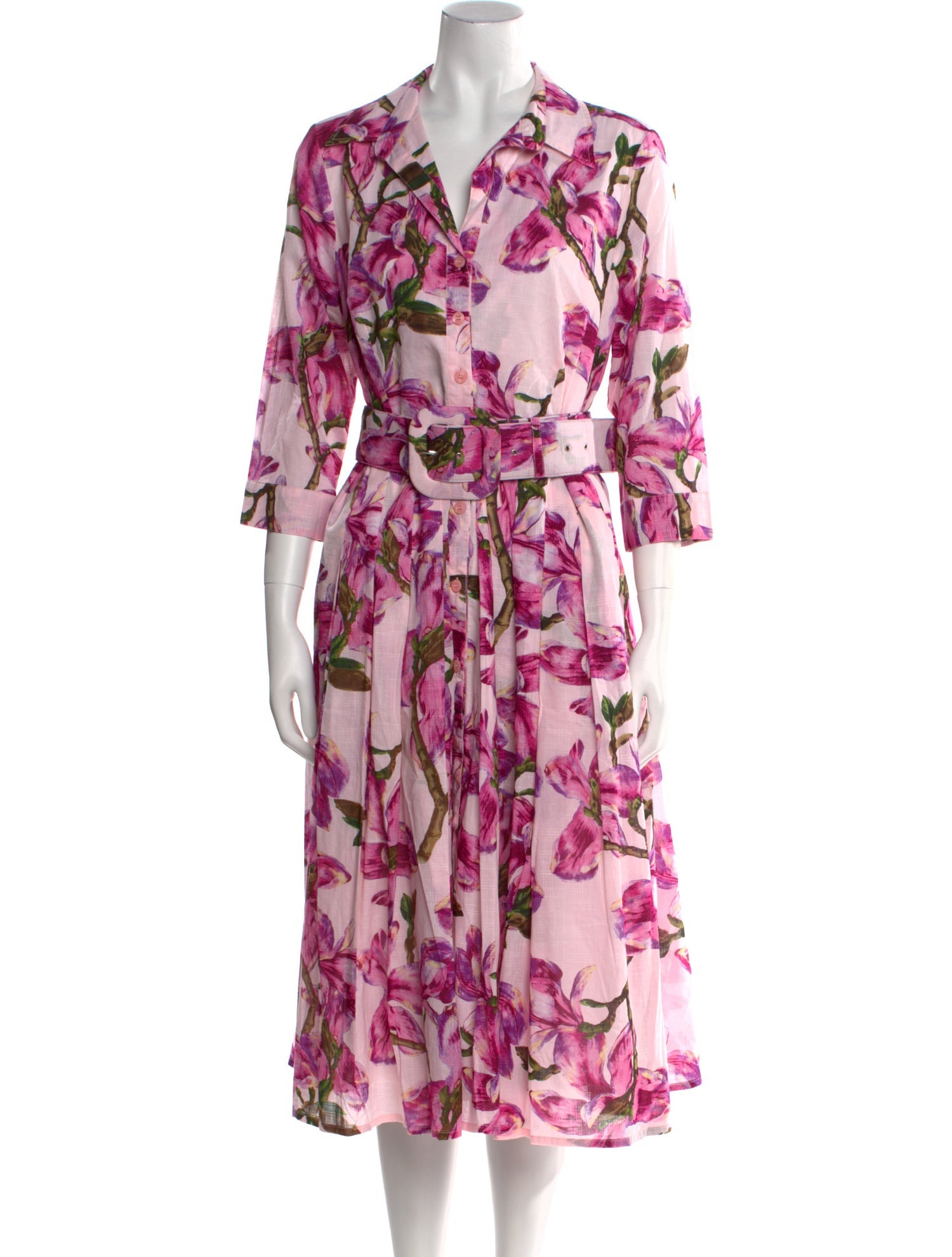 Samantha Sung Floral Print Midi Length Dress
