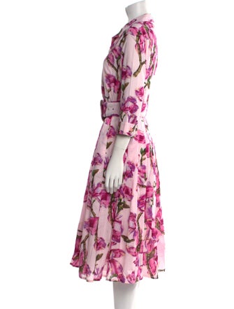Samantha Sung Floral Print Midi Length Dress