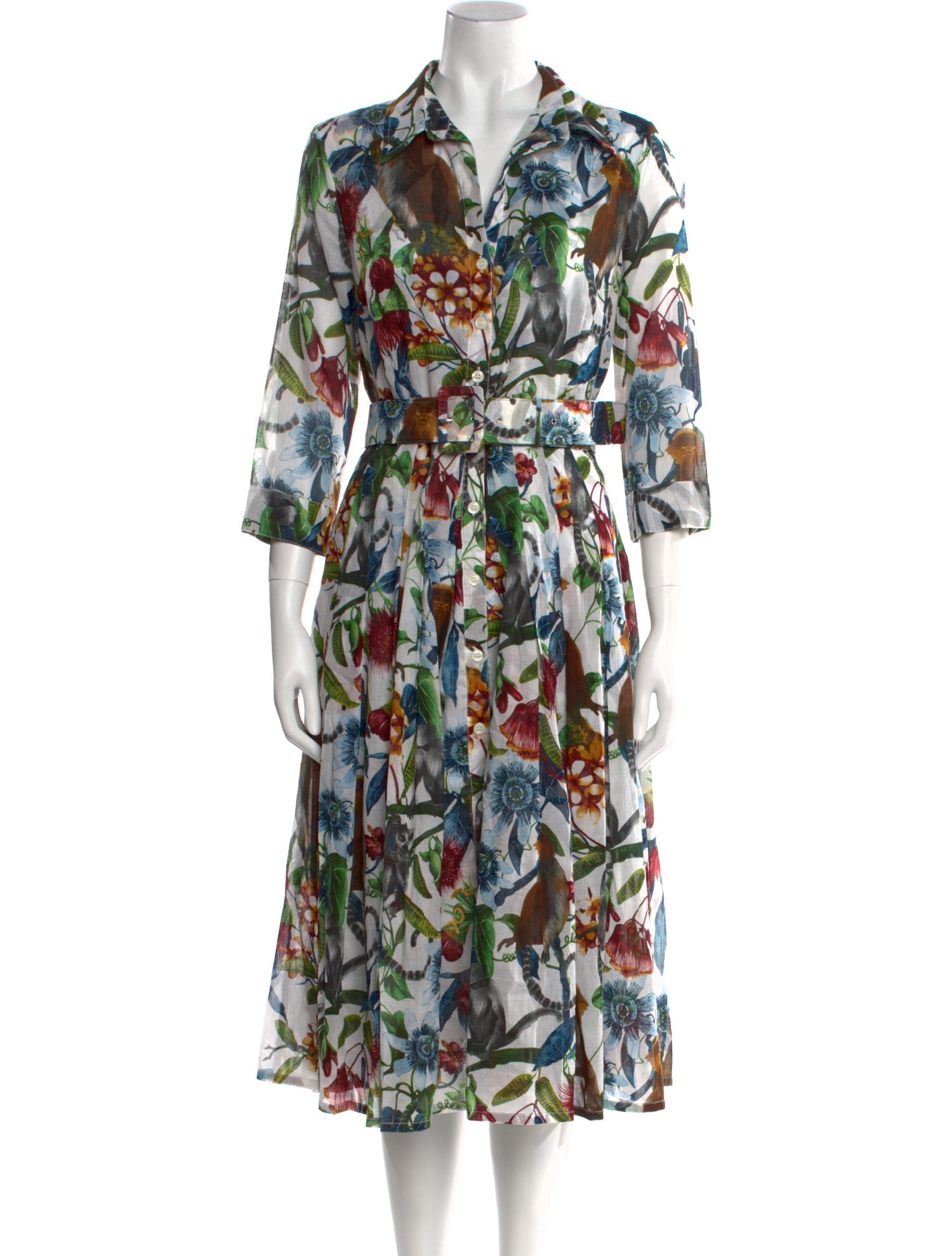 Samantha Sung Floral Print Midi Length Dress