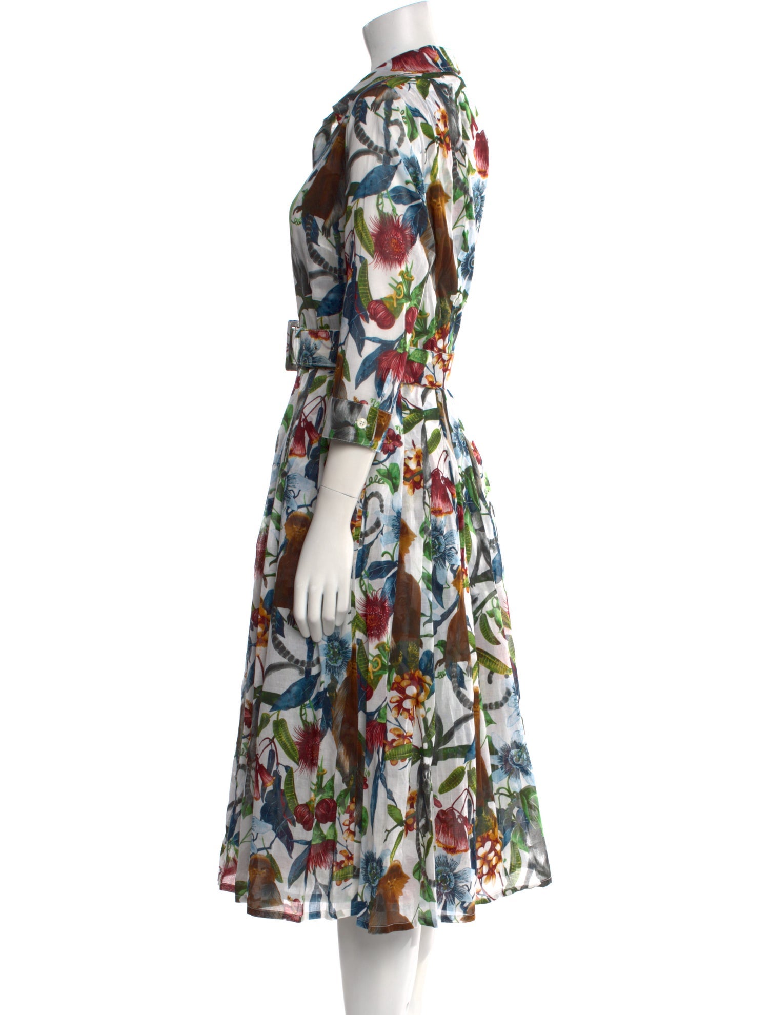 Samantha Sung Floral Print Midi Length Dress