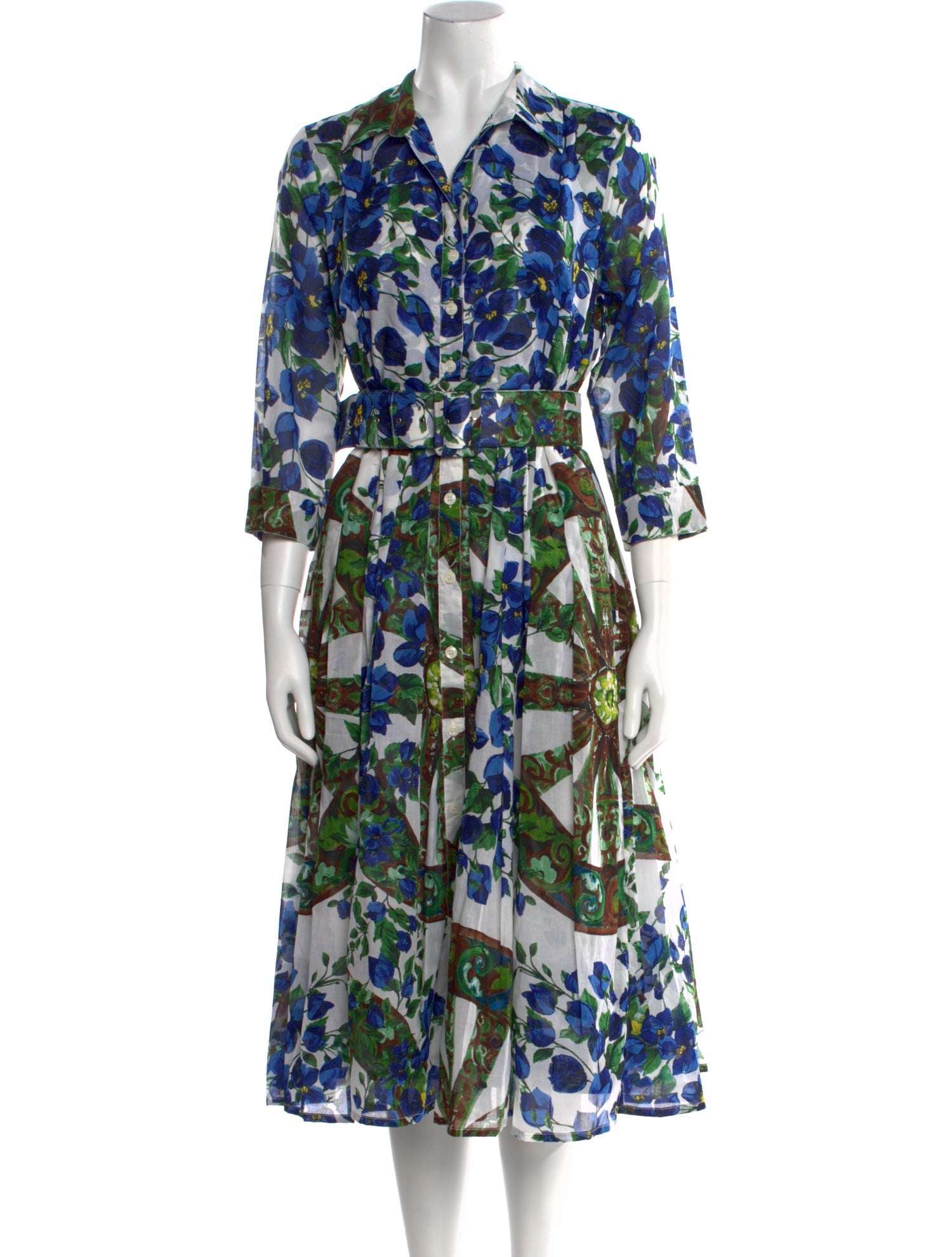 Floral Print Midi Length Dress Floral Print Midi Length Dress