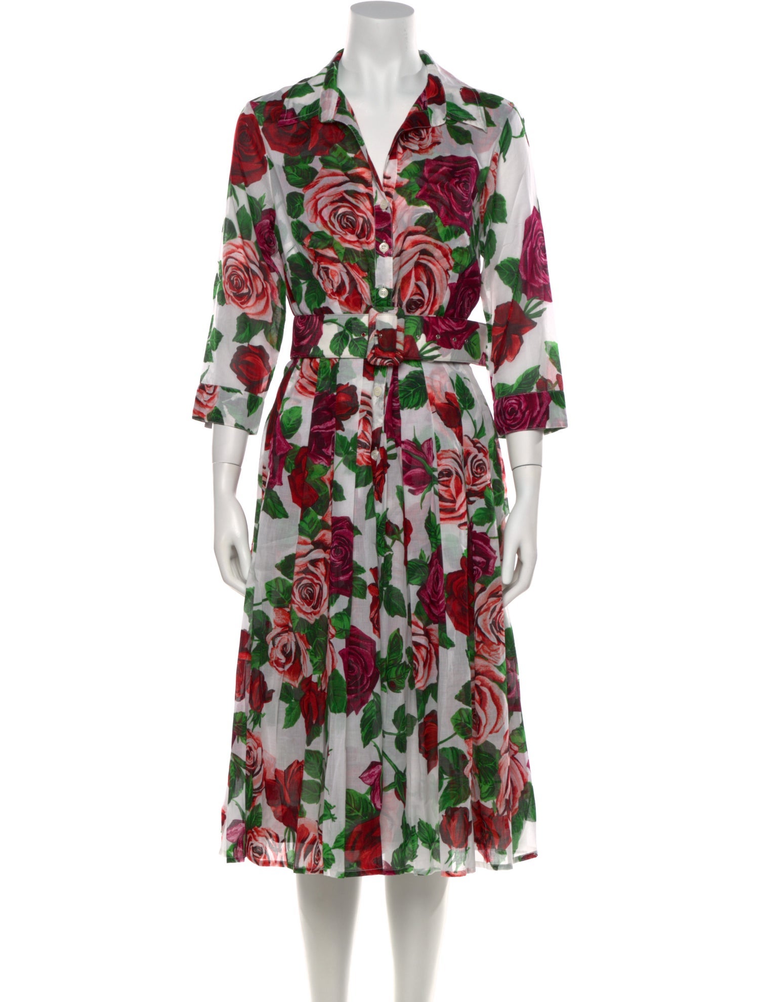 Samantha Sung Floral Print Midi Length Dress