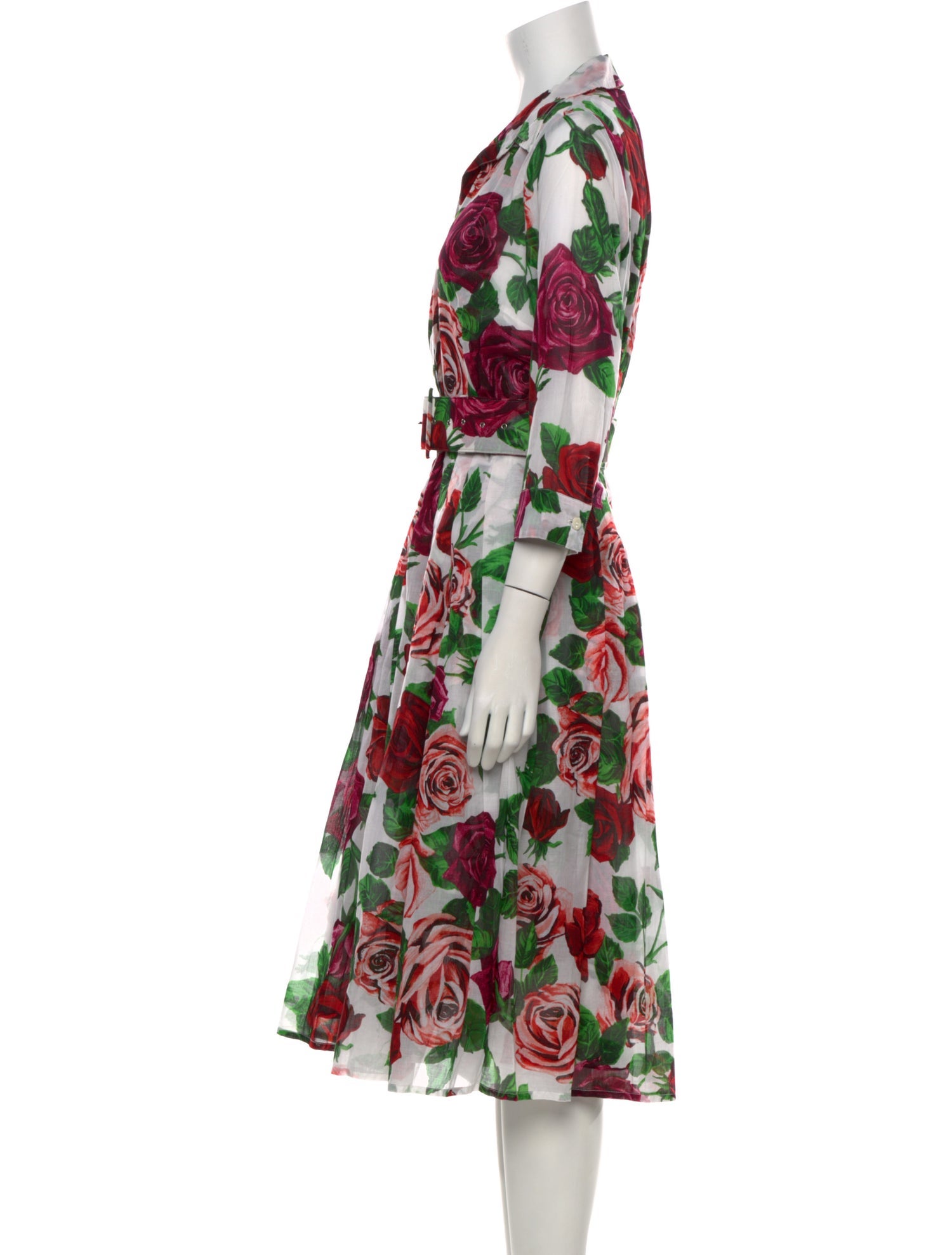 Samantha Sung Floral Print Midi Length Dress