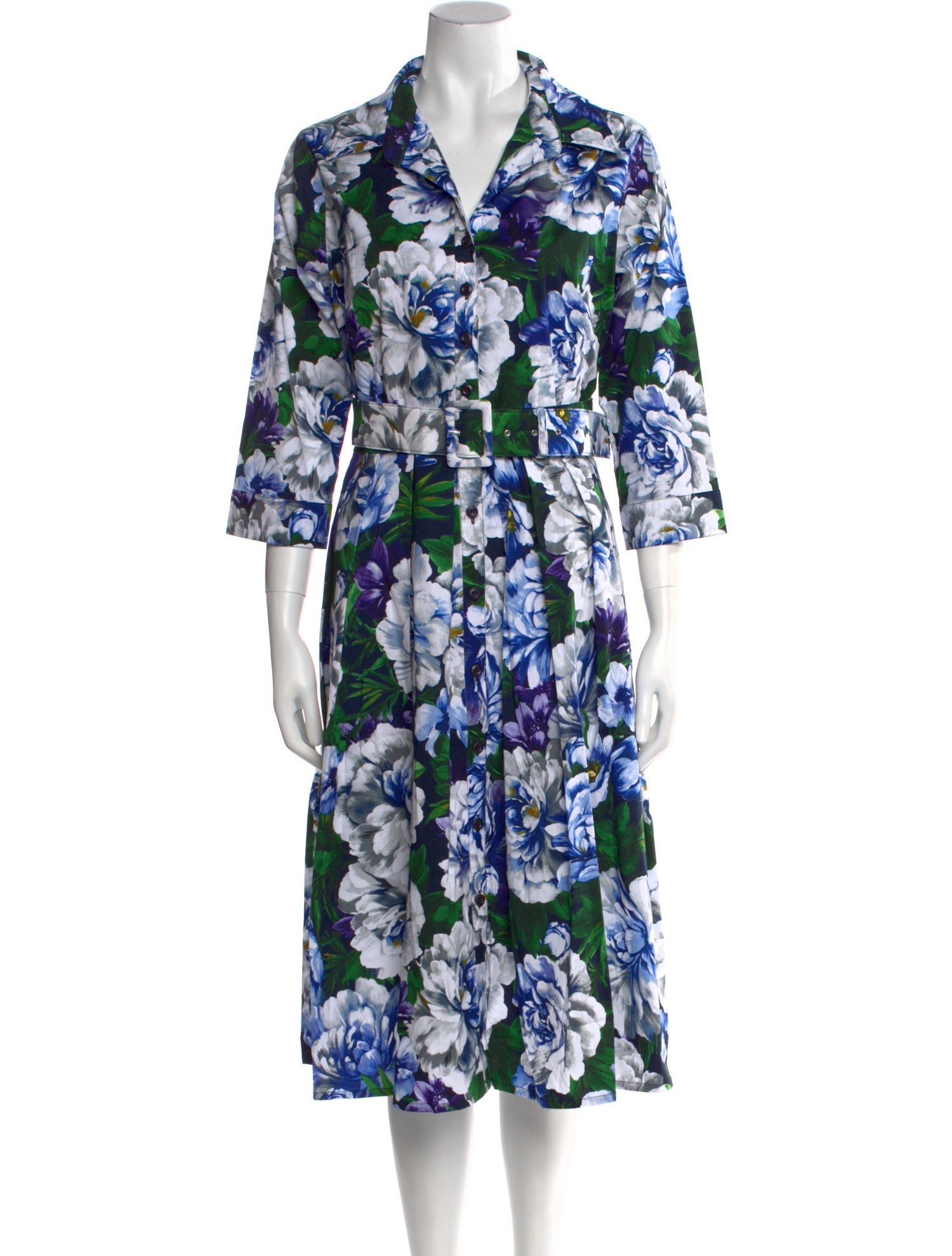 Samantha Sung Floral Print Midi Length Dress