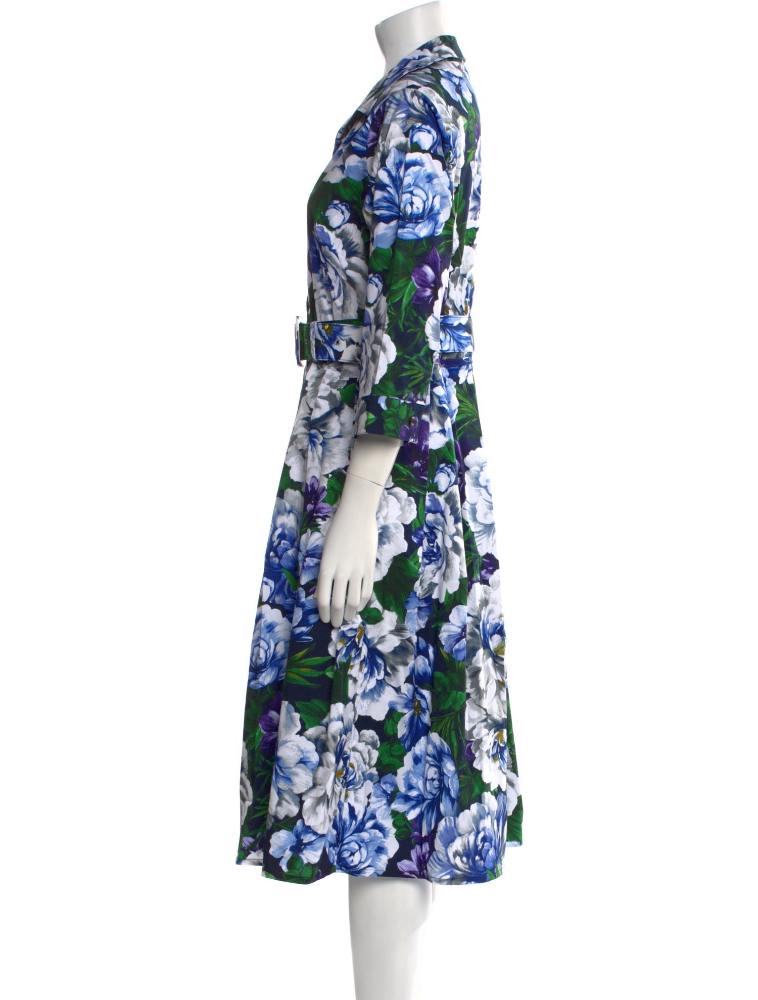 Samantha Sung Floral Print Midi Length Dress
