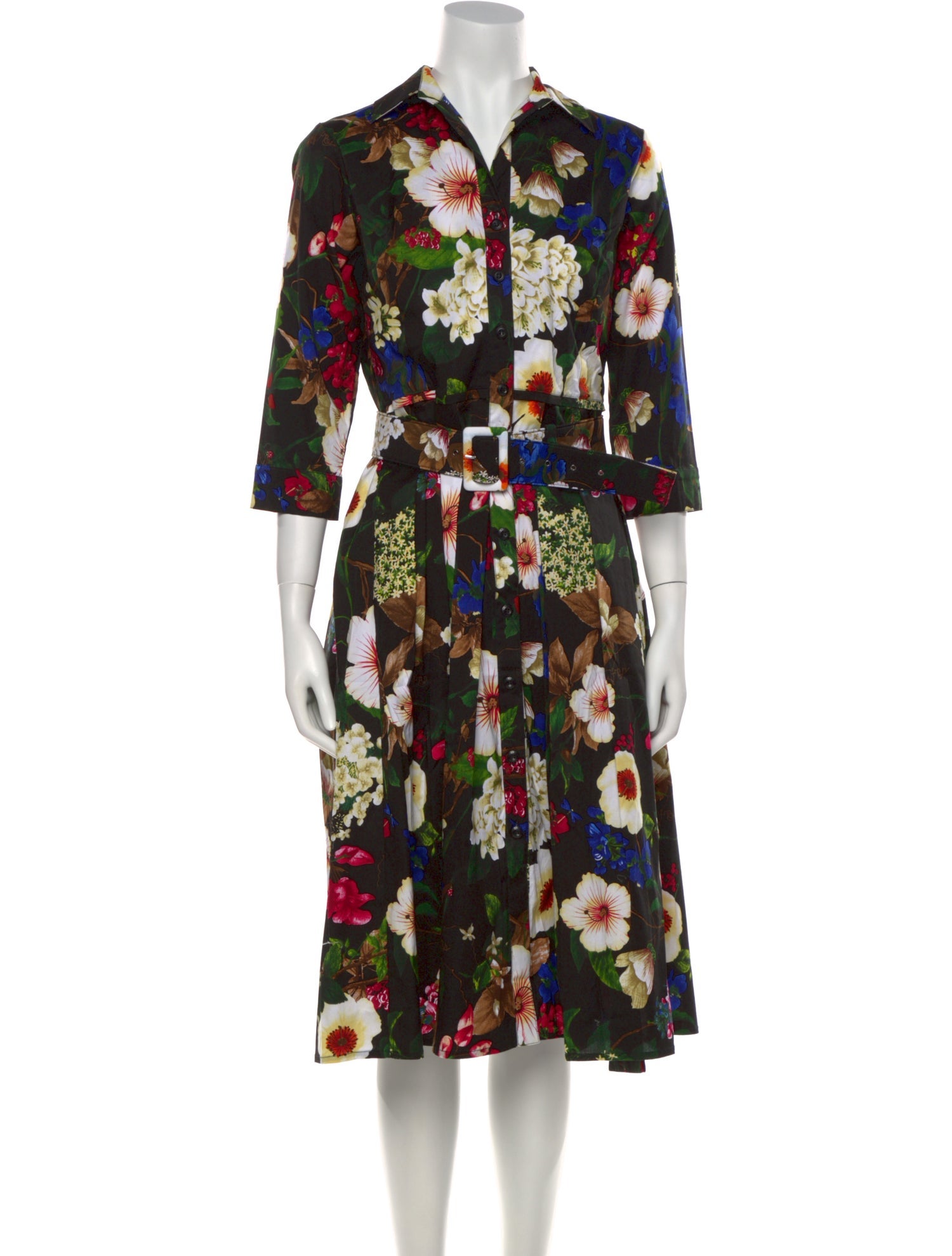 Samantha Sung Floral Print Midi Length Dress