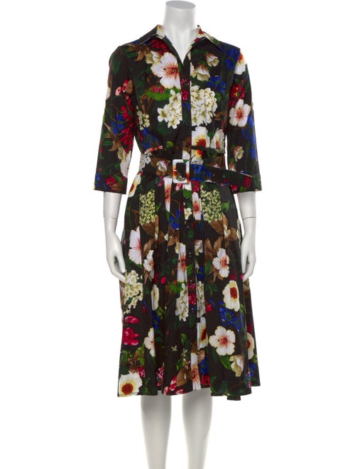 Samantha Sung Floral Print Midi Length Dress