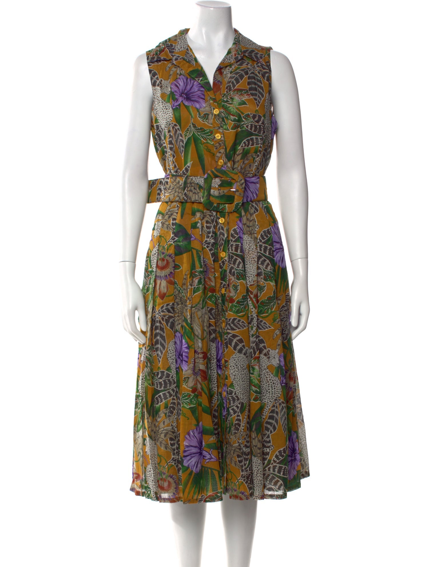 Samantha Sung Printed Midi Length Dress w/ Tags