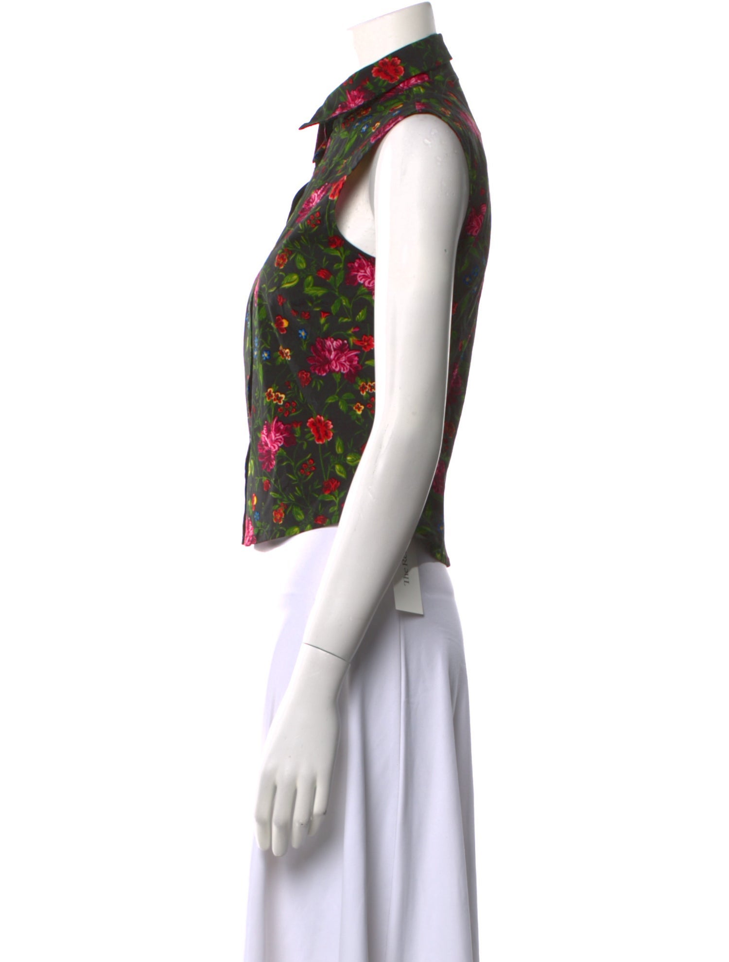 Samantha Sung Floral Print Sleeveless Crop Top w/ Tags