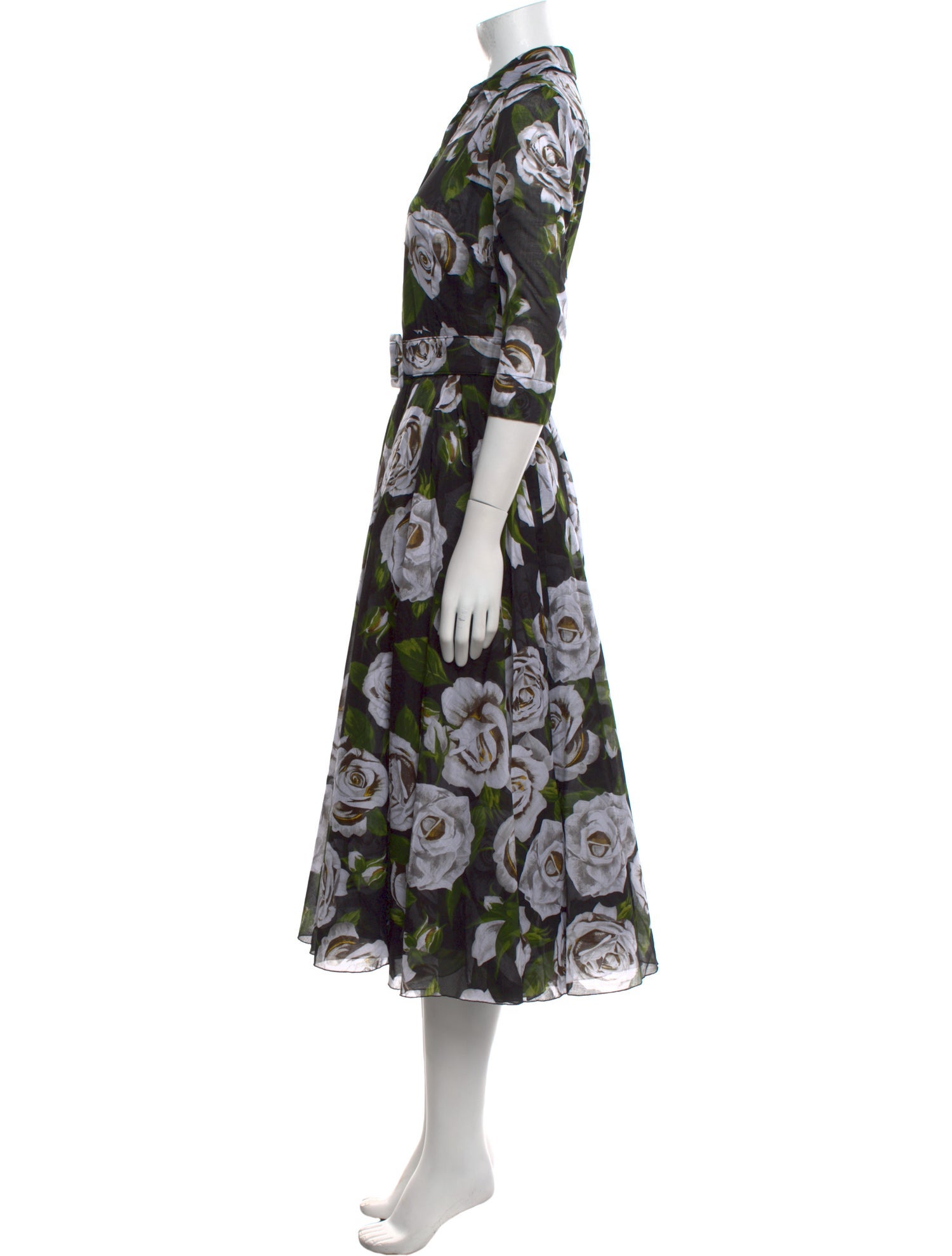 Samantha Sung Floral Print Midi Length Dress