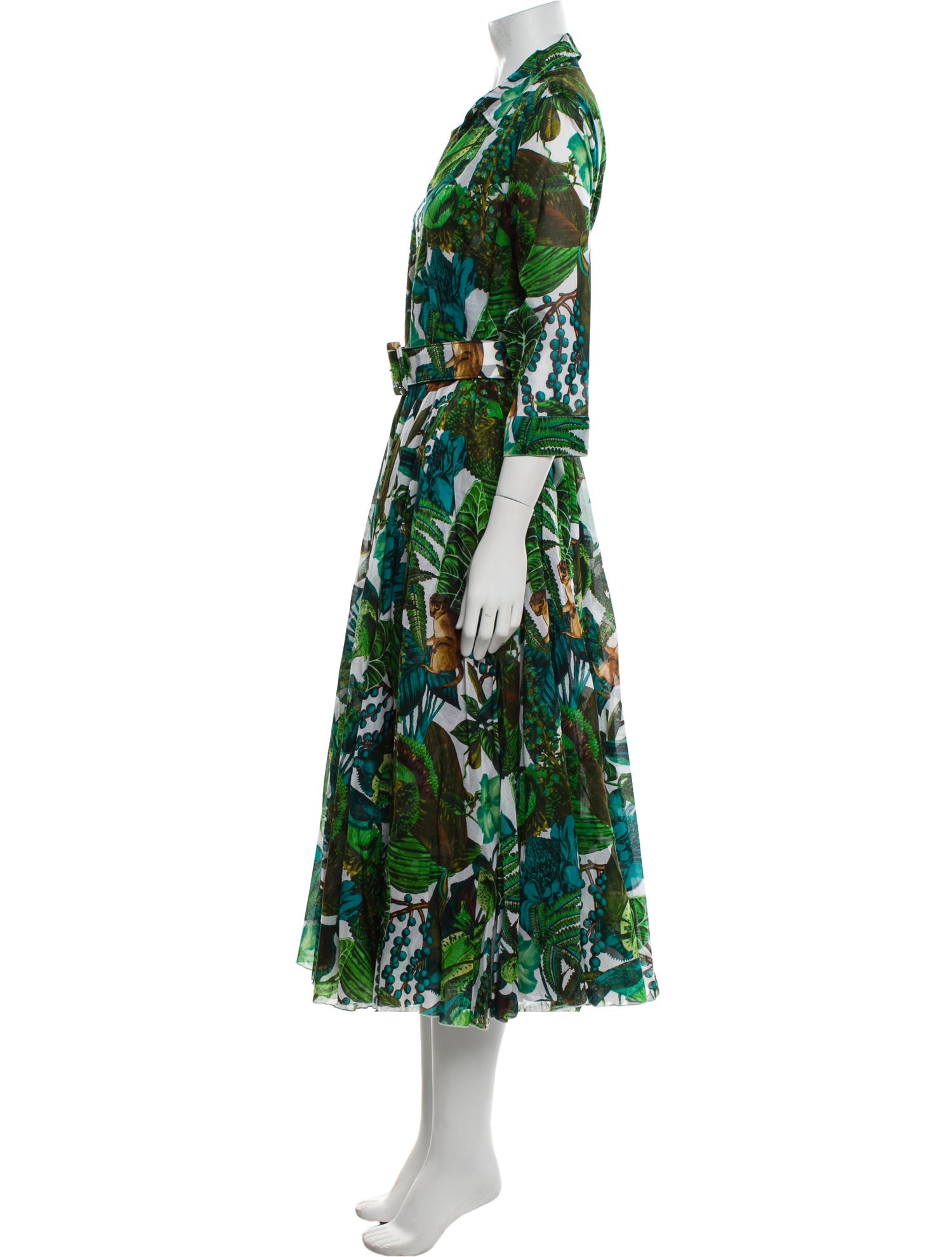 Samantha Sung Floral Print Midi Length Dress