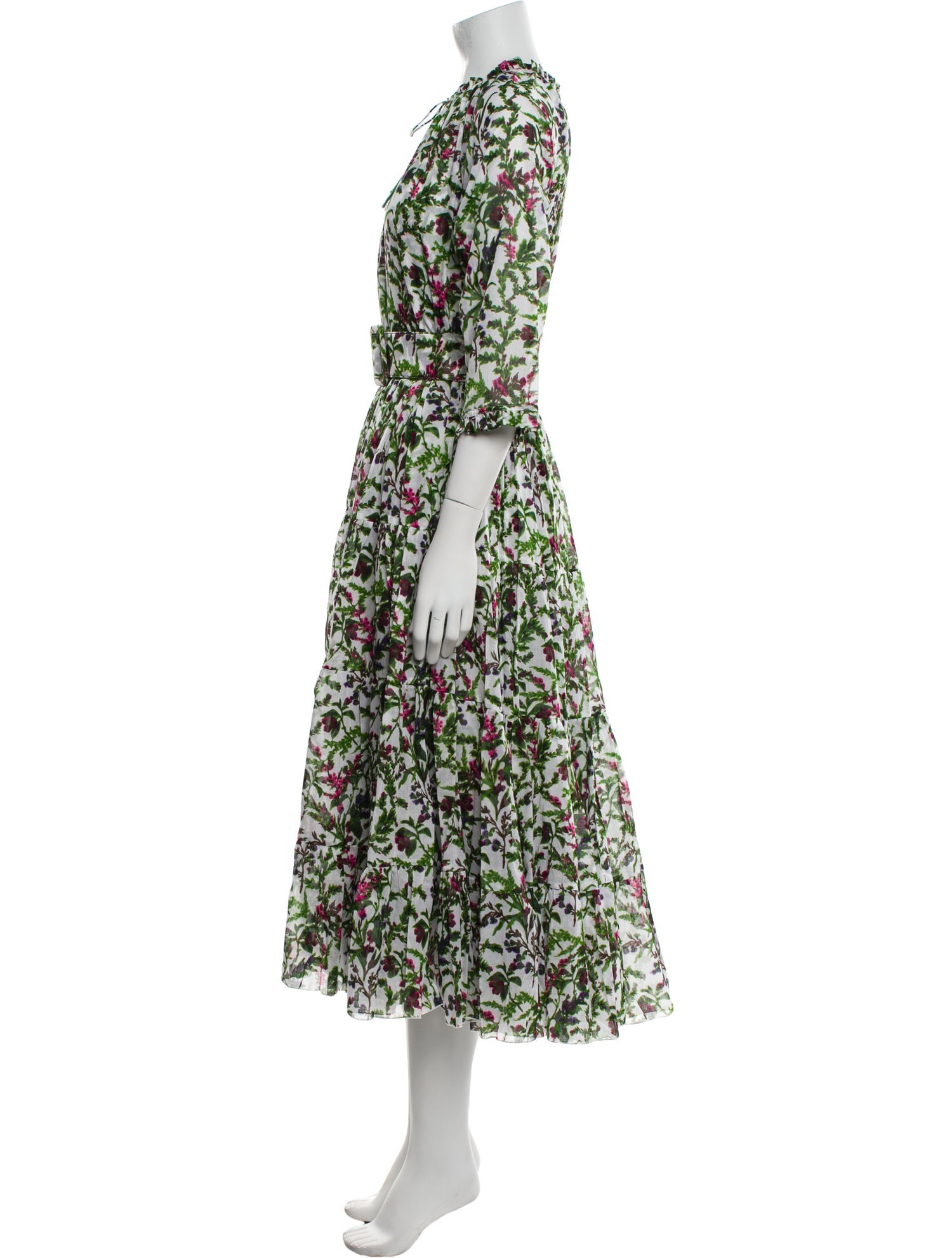 Samantha Sung Floral Print Midi Length Dress