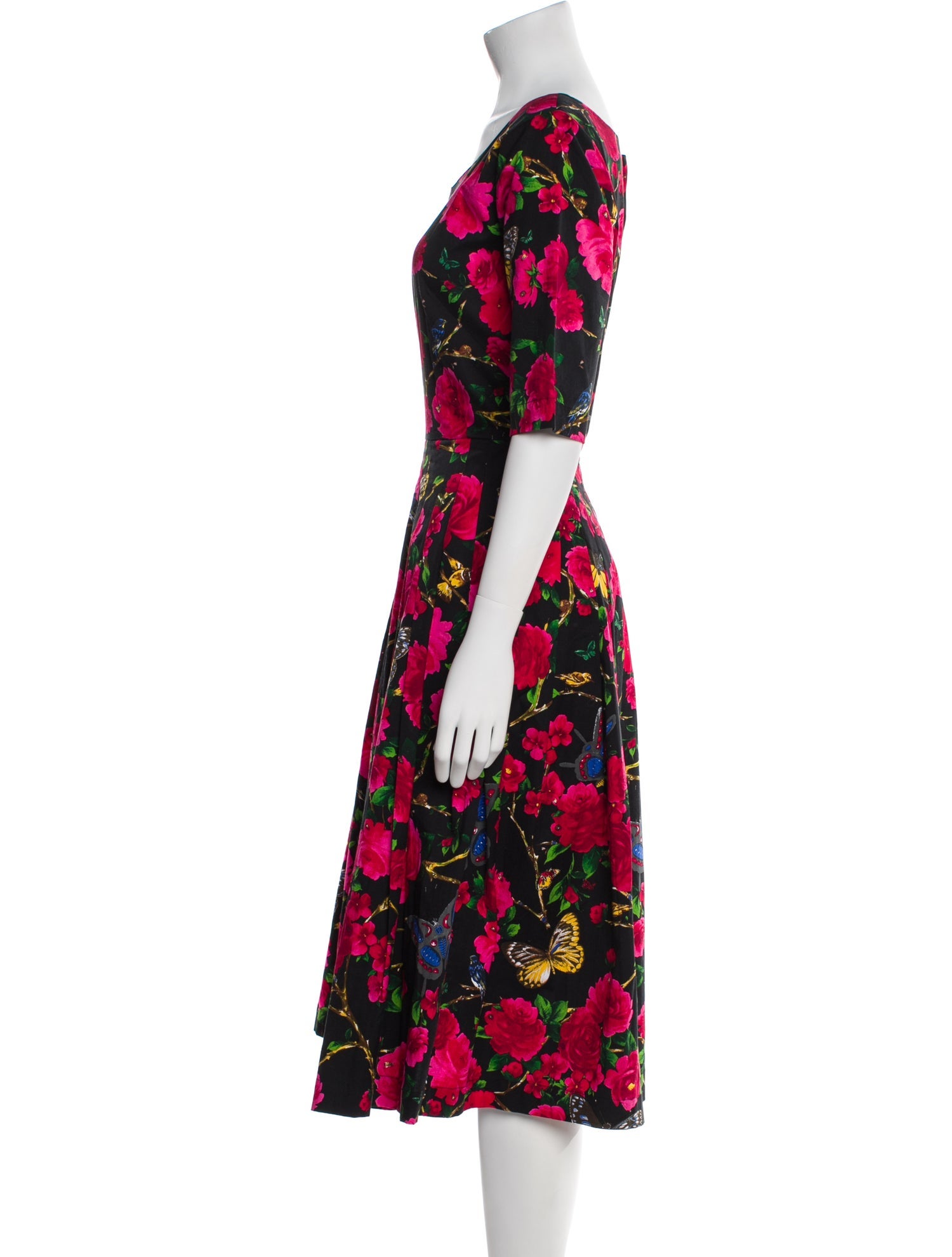Samantha Sung Floral Print Midi Length Dress