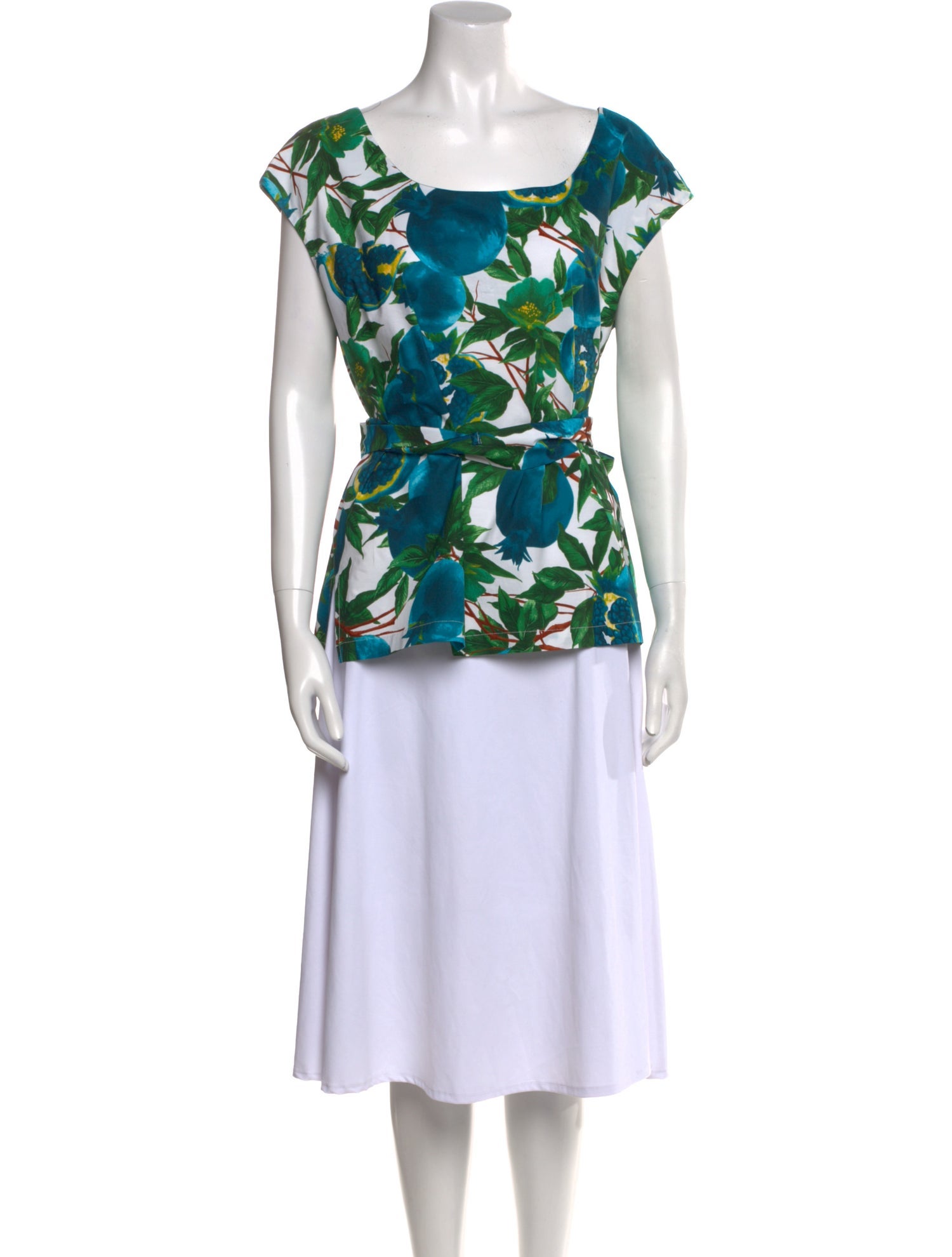 Samantha Sung Floral Print Square Neckline Blouse