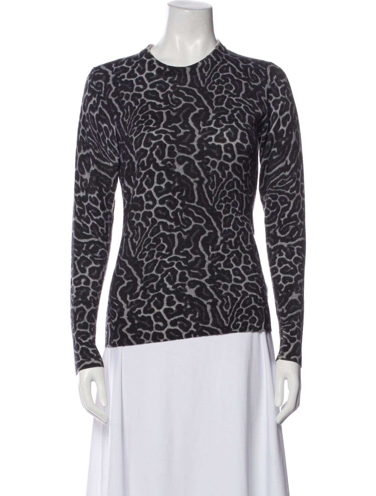 Samantha Sung Cashmere Animal Print Sweater