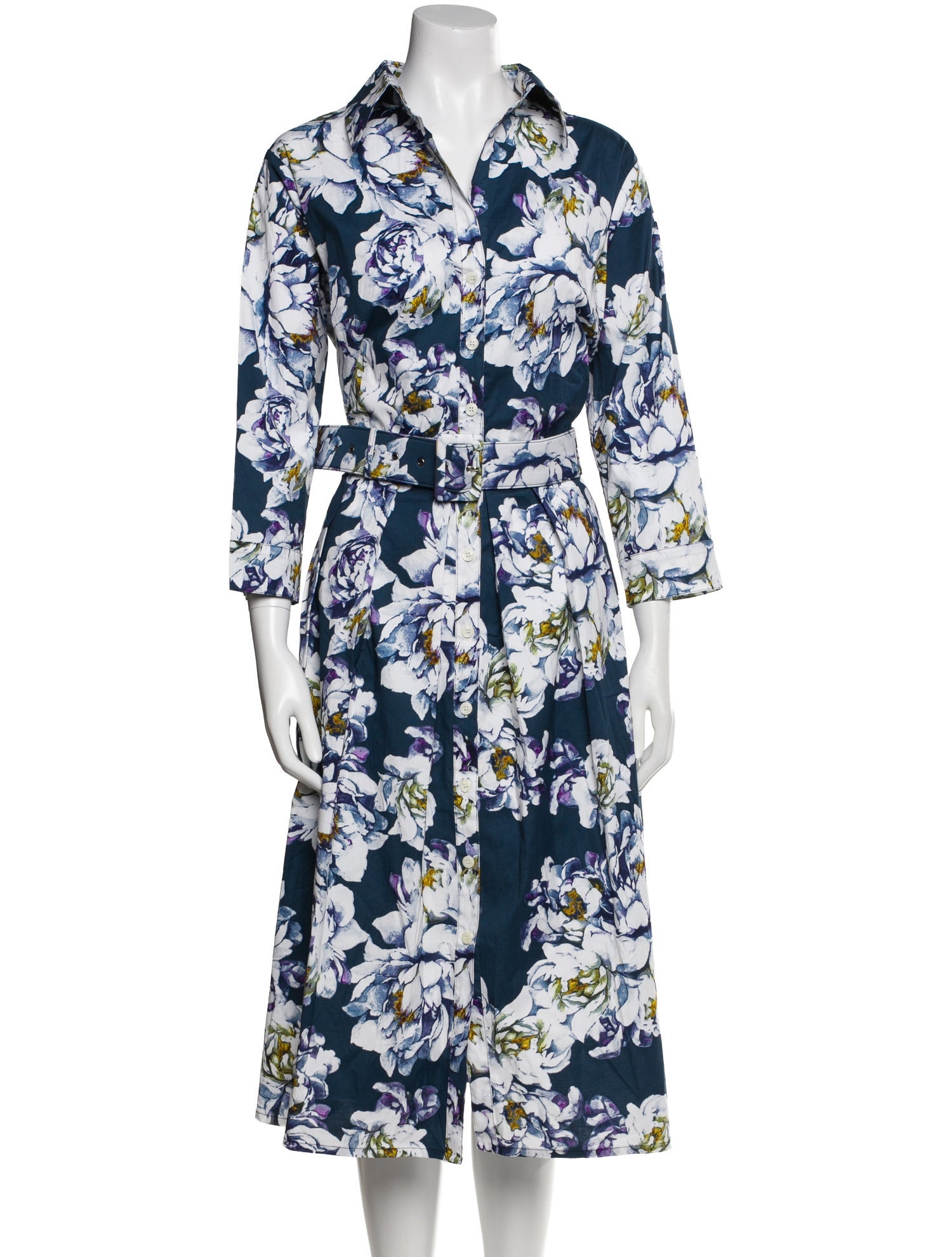 Samantha Sung Floral Print Midi Length Dress w/ Tags