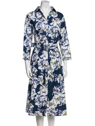 Samantha Sung Floral Print Midi Length Dress w/ Tags