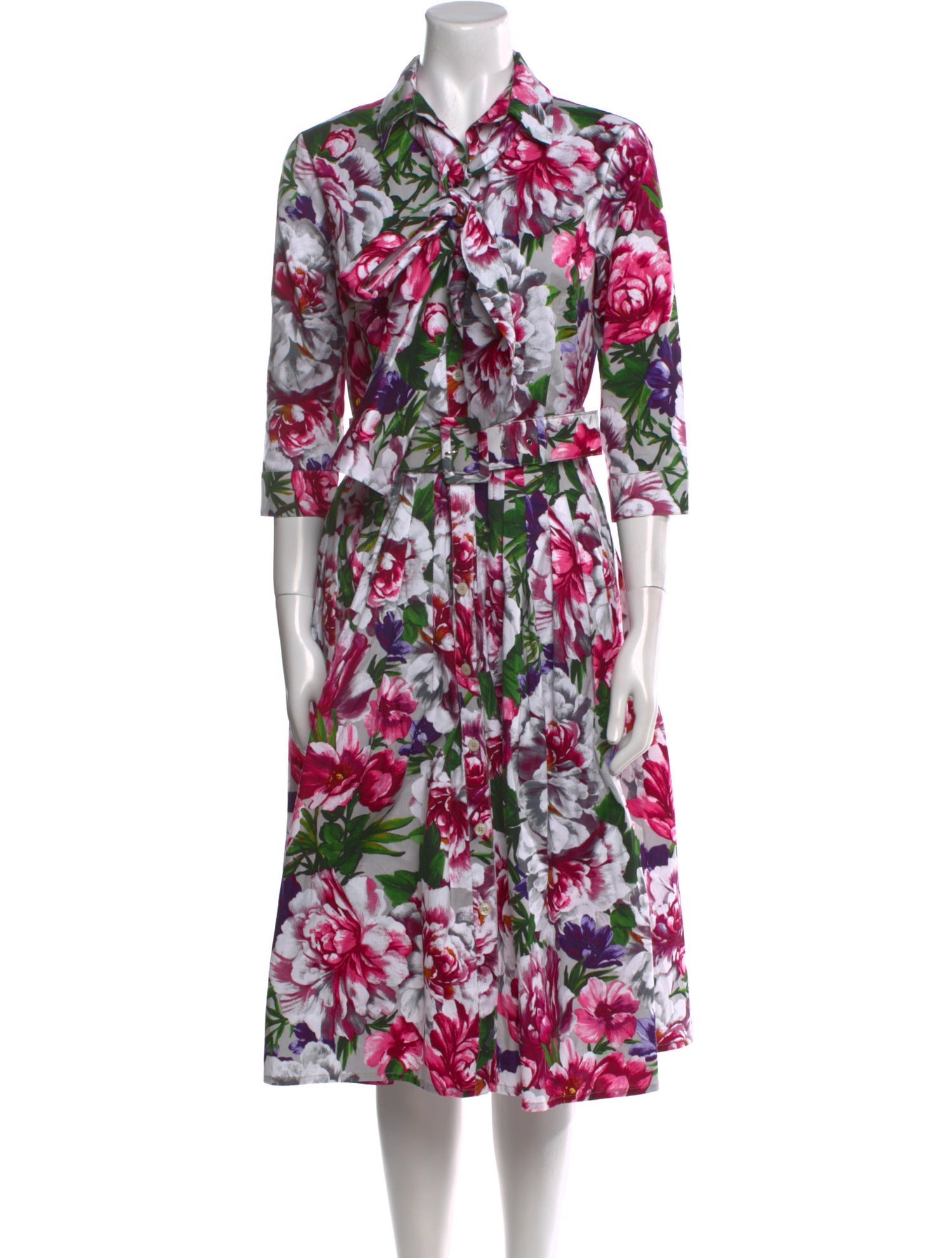 Samantha Sung Floral Print Midi Length Dress