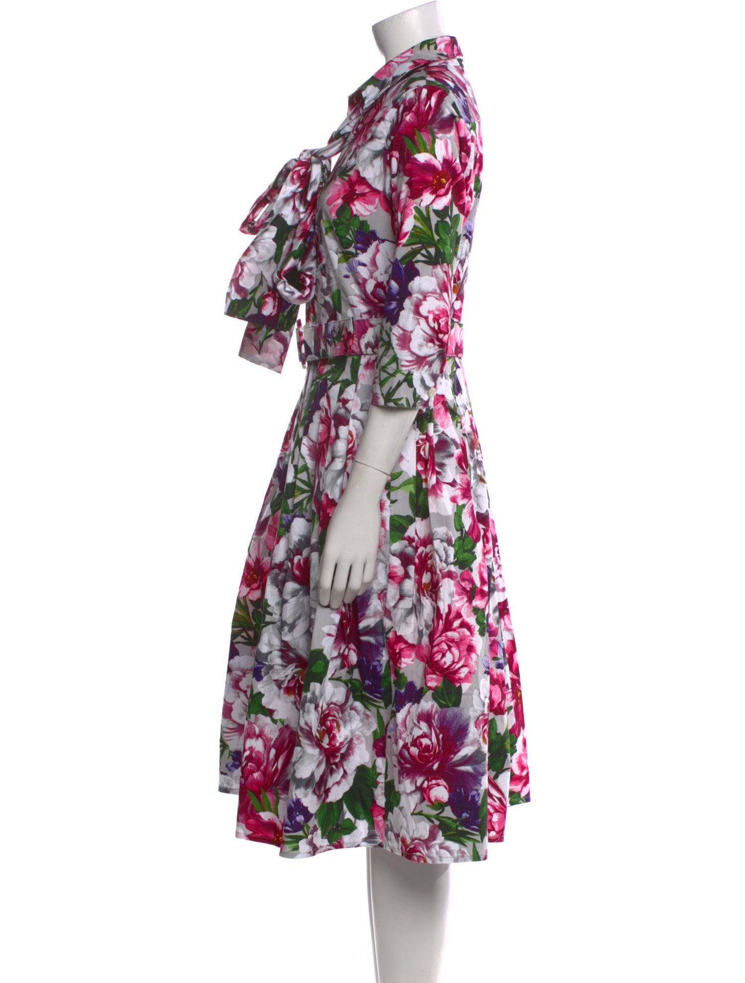 Samantha Sung Floral Print Midi Length Dress