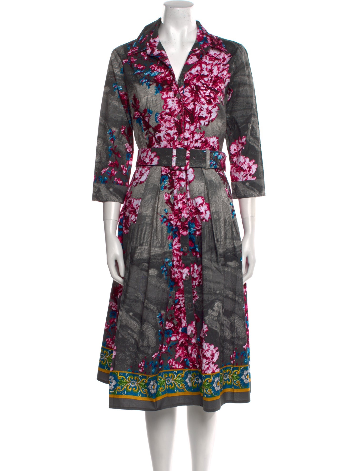 Samantha Sung Printed Midi Length Dress w/ Tags