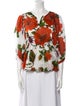 Samantha Sung Floral Print V-Neck Blouse