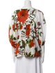 Samantha Sung Floral Print V-Neck Blouse