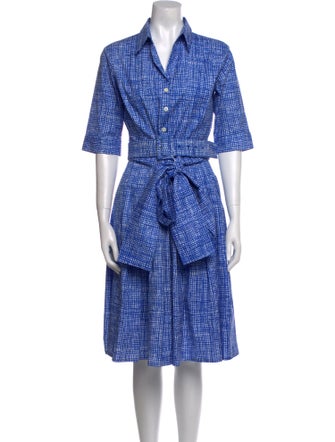 Samantha Sung Plaid Print Midi Length Dress