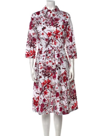 Samantha Sung Floral Print Midi Length Dress