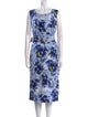 Samantha Sung Floral Print Midi Length Dress