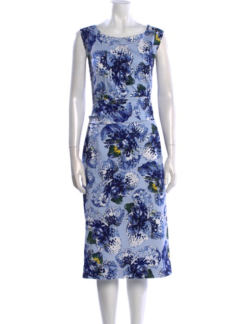 Samantha Sung Floral Print Midi Length Dress
