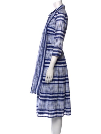 Samantha Sung Plaid Print Midi Length Dress