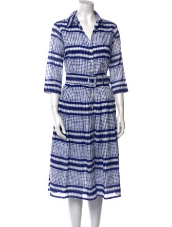 Samantha Sung Plaid Print Midi Length Dress