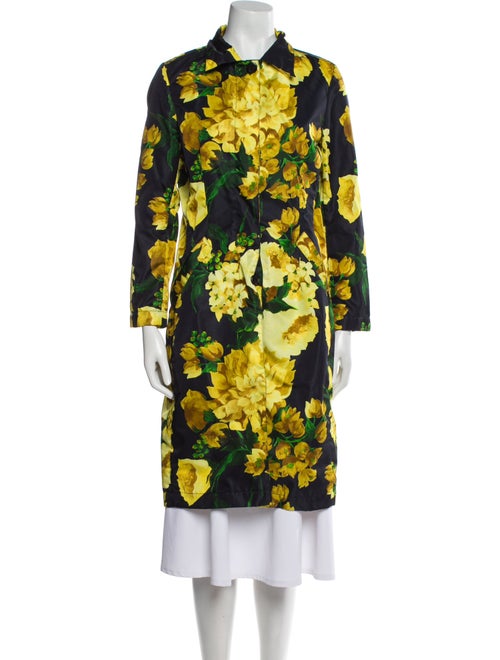 Samantha Sung Silk Floral Print Coat