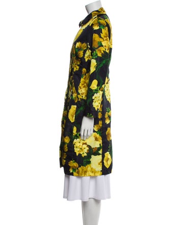 Samantha Sung Silk Floral Print Coat