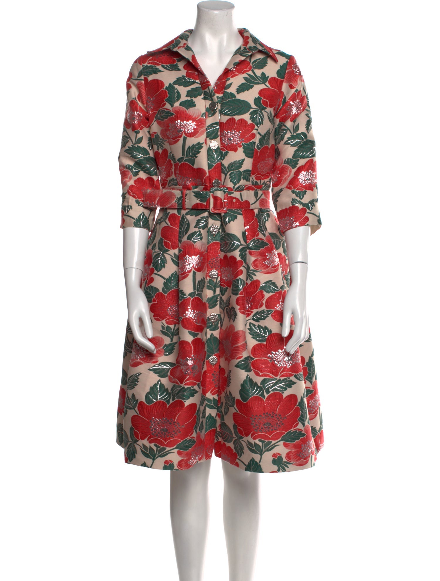 Samantha Sung Silk Knee-Length Dress