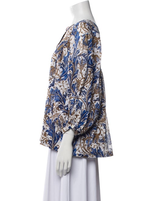 Samantha Sung Printed Bateau Neckline Blouse