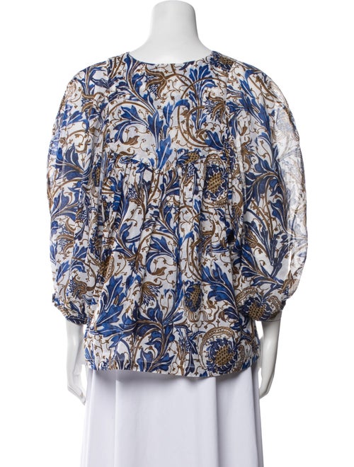 Samantha Sung Printed Bateau Neckline Blouse