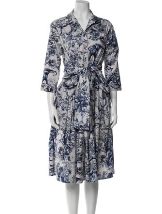 Samantha Sung Floral Print Midi Length Dress