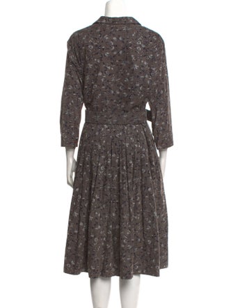 Samantha Sung Floral Print Midi Length Dress