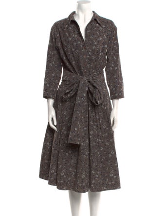 Samantha Sung Floral Print Midi Length Dress