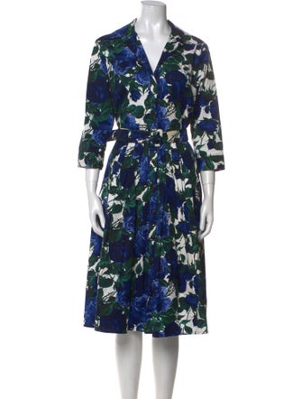 Samantha Sung Floral Print Midi Length Dress